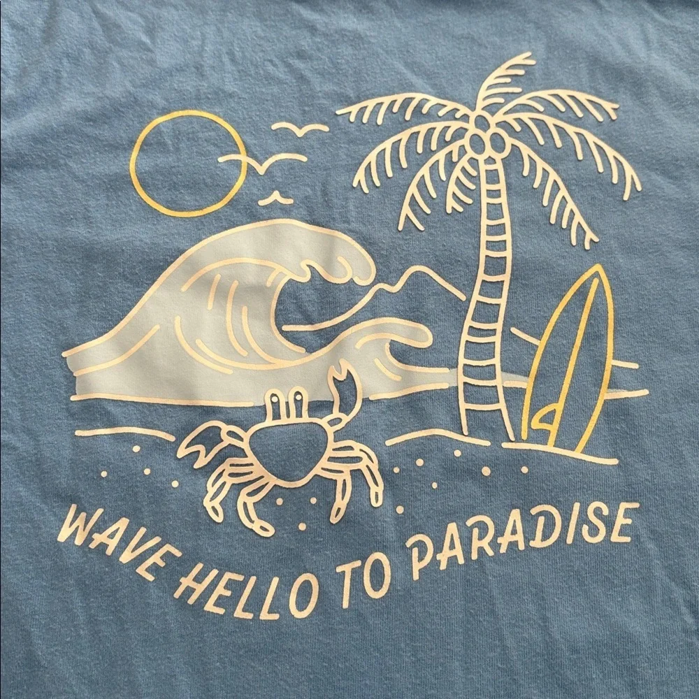 365 Kids from Garanimals Blue Graphic Tee with Beach Print - Size 4